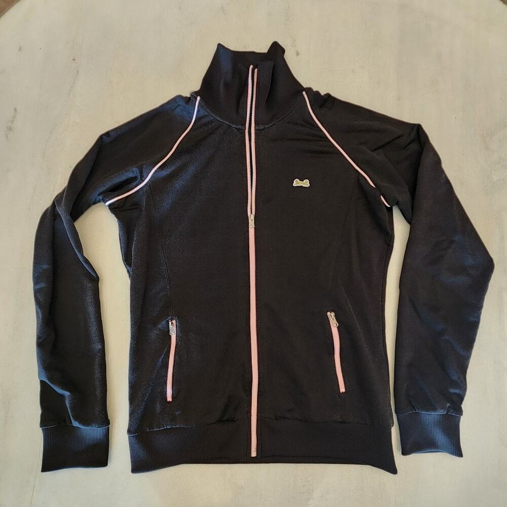 Le Tigre Women's Full Zip Jacket SZ Medium Black Pink